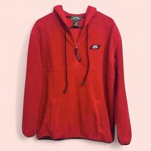 Women’s Y2K Lauren Ralph Lauren 1/4 Zip Fleece Hoodie Red Medium